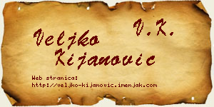 Veljko Kijanović vizit kartica